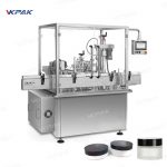 Linja e mbulimit me vidë mbyllëse automatike rrotulluese për kavanoza kozmetike