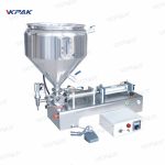 Makinë mbushëse kremi me salcë të trashë pneumatike gjysmë automatike me përzierje