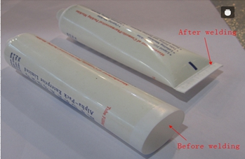 welding samples from ultrasonic tubes sealer saldimi me mostra.jpg