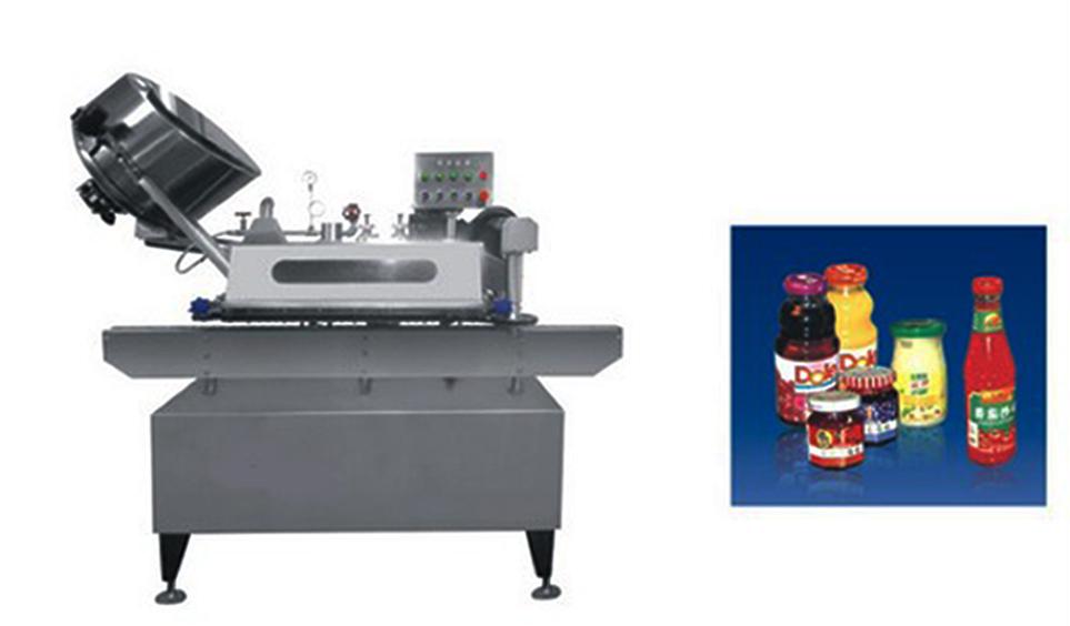 Button-controlled system glass Jar twist off Steam Capper equipment vacuum capping machine for sauce Makinë mbuluese me vakum të kontrolluar me buton twist off.jpg