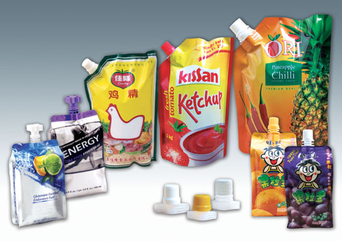 spout bags after filling thasë me grykë me një kokë mbushje me plesht .jpg