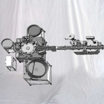 Makinë mbuluese për mbushjen e tubave të vegjël të provës me etiketë ngjitëse horizontale